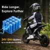 24V Kids Electric Motocross Ride On Motorcycle, 200W High Speed Hub Motor Dirt Bike Toy With Rear Shock Absorber, Adjustable Speed, Led Breathing Ligh
