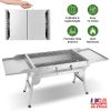 Foldable Charcoal Grill Portable Bbq Grill With Storage Shelf, Carry Handle, Air Vent Design, Chrome-Plated Grill Grate, 10 Skewers, Outdoor Barbecue