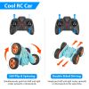 Kid Driving Rc Stunt Car 7 Color Strip Light Dynamic Music Swing Arm Double-Sided   Rolling Remote Control Car Off Road 2.4Ghz 4Wd Rechargeable Racing