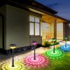 4Packs Solar Pathway Light Color Changing Garden Light Landscape Stake Ornamental Light For Yard Patio Lawn