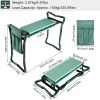 Foldable Garden Kneeler Seat W/ Kneeling Soft Cushion Pad Tools Pouch Portable Gardener Kneeling Bench Stool