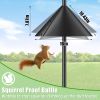 94Inch Squirrel Proof Bird Feeder Pole Heavy-Duty Bird House Pole  Outdoor Bird Feeding Station With 5 Adjustable Heights 4 Shepherd Hooks Top & Side