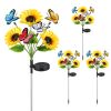 Solar Sunflower Lights Outdoor Waterproof Warm White Solar Landscape Lights With 2 Lighting Modes Ip44 Decorative Solar Flower Lights For Yard Patio P