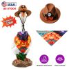 Porch Goose Halloween Costume For 23" Goose Statue Pumpkin Bandana & Cowboy Hat Halloween Yard Decor