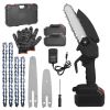 Electric Mini Chainsaw Portable Handheld Cordless Small Chain Saw Battery Powered With 2Pcs 2200Mah Rechargeable Batteries 4In/6In Chains For Pruning