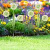 2 Pcs Dandelion Solar Light 36Led Beads Outdoor Garden Lawn Pathway Landscape Stake Lamp Colorful Ornamental Light