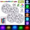 4Pcs Submersible Rgb Led Lights Ip68 Waterproof Underwater Color Changing Lamps Remote Control Battery Operated Floral Light For Vase Fountain Aquariu