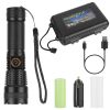 Tactical Led Flashlight Zoomable Rechargeable Search Light Torch 50000Lm W/ 5Modes Sos Night Light For Night Walking Adventures