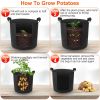 3 Pack Plant Grow Bags Potato Vegetable Planter Bags Breathable Planting Fabric Pots 5Gallons