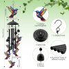 Hummingbird Wind Chimes For Outside Metal Wind Chimes With Aluminum Tubes Deep Soothing Sound Decor For Garden Yard Home Patio Gift For Women Men