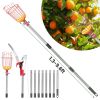 2-In-1 Pole Saw & Fruit Picker With 1.3-9.6Ft Extendable Stainless Steel Pole Manual Tree Pruner With 65Mn Steel Blade Fruit Picking Basket Storage Ba