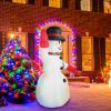 7.9Ft Christmas Inflatable Giant Snowman Blow Up Light Up Snowman With Led Lights Hat Scarf  Ipx4 Waterproof Christmas Outdoor Yard Lawn Holiday Decor
