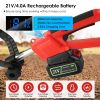 21V Electric Cordless Tiller Cultivator Powered Garden Tiller With 4 Blades 16 Steel Tines 550W 300Rpm 4000Mah Battery Tilling 9-In Width & 9-In Depth