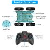 Kid Driving Rc Stunt Car 7 Color Strip Light Dynamic Music Swing Arm Double-Sided   Rolling Remote Control Car Off Road 2.4Ghz 4Wd Rechargeable Racing