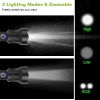 Led Tactical Flashlights 30000Lm Usb Rechargeable Flashlight Water-Resistant Zoomable Led Torch W/ 3 Modes Sos 3200Mah Battery Handheld Flashlights Fo