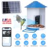 Smart Bird Feeder With Solar Powered Camera 1080P Hd Ai Identify Pir Motion Auto Capture Video Cloud Card Storage Wifi Connection App Control Ip65 Wat