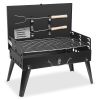 17.32X10.63X2.56In Portable Charcoal Grill Foldable Bbq Suitcase Grill Shelf For Outdoor Camping Picnics Garden Grilling