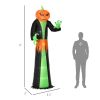 9 Ft Halloween Inflatable Pumpkin Ghost Outdoor Decoration With Built-In Led Lights, Ip44 Waterproof Giant Blow Up Pumpkin Yard Decoration With Stakes