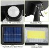 Solar Powered Wall Lights Outdoor 100 Led Beads Motion Sensor Lamp Ip65 Waterproof Dusk To Dawn Sensor Light For Front Door Deck