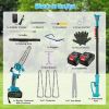 2-In-1 Cordless Pole Saw And Mini Chainsaw With Extension Pole 21V Battery 8” Electric Brushless Pole Chainsaw With Auto Oiler Safety Switch 6.4Lbs Li