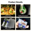 13.78Ft Christmas Snow Globe String Light Battery Powered 10 Led Bulbs Indoor Christmas Lights With Pine Needles Snowflakes Berries