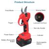 21V Cordless Electric Pruning Shears 40Mm 1.57" Electric Branch Scissors Tree Branch Cutter With 2 Rechargeable Batteries Sharpening Stone Blade Repla