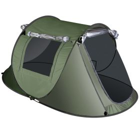 3-4 Person Pop Up Tent Automatic Setup Camping Tent Waterproof Instant Setup Tent With 2 Mosquito Net Windows Carrying Bag For Hiking Climbing Adventu