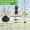 94Inch Squirrel Proof Bird Feeder Pole Heavy-Duty Bird House Pole  Outdoor Bird Feeding Station With 5 Adjustable Heights 4 Shepherd Hooks Top & Side