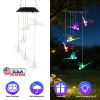 2Pack Solar Dragonfly Wind Chimes 7 Color Changing Wind Chimes For Outside Ipx4 Waterproof Outdoor Garden Yard Decor