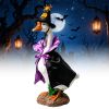 Porch Goose Halloween Costume For 23" Goose Statue Purple Black Stand Collar Cape & Pumpkin Spider Wizard Hat Halloween Yard Decor