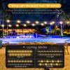 4 In 1 Rechargeable Camping String Light Ip44 Waterproof Camping Lantern With 33Ft String Light 7 Light Modes Emergency Power Bank Carry Bag For Indoo