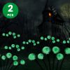 2Packs Solar Scary Eyeballs Lights Outdoor Halloween Decoration Swaying Light Halloween Path Lights Ornaments With Total 12Led Ip65 Waterproof For Yar