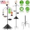 94Inch Squirrel Proof Bird Feeder Pole Heavy-Duty Bird House Pole  Outdoor Bird Feeding Station With 5 Adjustable Heights 4 Shepherd Hooks Top & Side
