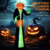 9 Ft Halloween Inflatable Pumpkin Ghost Outdoor Decoration With Built-In Led Lights, Ip44 Waterproof Giant Blow Up Pumpkin Yard Decoration With Stakes
