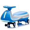 12V Kids Electric Wiggle Ride On Car, 2-In-1 Battery Powered Twist Car With Wireless Music, Controllable Led Lights & Flashing Pu Wheels, Stable Frame