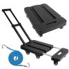 Folding Hand Truck Collapsible 165Lbs Heavy Duty Luggage Cart Foldable Utility Dolly Platform Cart With 3-Length Telescopic Handle 6 Wheels 1 Elastic