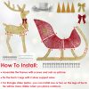 Lighted Christmas Reindeer & Sleigh Indoor Outdoor Christmas Decoration Christmas Lighted Display With 8 Lighting Modes