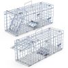 2Pcs Foldable Rat Trap Cage Humane Live Rodent Trap Cage Galvanized Iron Mice Mouse Control Bait Catch With Detachable L Shaped Rod For Kitchen Garden