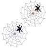 3.28Ft Spider Web Light With Hairy Spider 70Led Battery Powered Remote Control 8 Lighting Modes Glowing Outdoor Indoor Wall Halloween Decoration