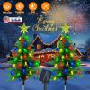 2Pack 37.4In Height Solar Christmas Tree With 100 Colorful Led Beads 8 Lighting Modes For Xmas Decoration Ip44 Waterproof Outdoor Pathway Stake Light
