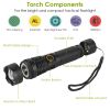 Tactical Led Flashlight Zoomable Rechargeable Search Light Torch 50000Lm W/ 5Modes Sos Night Light For Night Walking Adventures