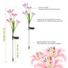 2Pcs Solar Garden Lights Outdoor Lily Flower Led Light 7-Color Changing Ip65 Waterproof Pathway Stake Lights Patio Decorative For Garden Patio Yard Wa