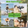 94Inch Squirrel Proof Bird Feeder Pole Heavy-Duty Bird House Pole  Outdoor Bird Feeding Station With 5 Adjustable Heights 4 Shepherd Hooks Top & Side