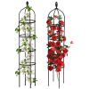 2 Packs Garden Obelisk Trellis 5.9Ft Plants Tower For Climbing Plants Flower Vegetable Vine Support Rustproof Garden Plant Trellis Black