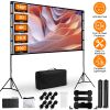 100Inch Projector Screen With Stand 16:9 4K Hd Rear Front Wrinkle-Free Portable And Foldable Movie Screen With Carry Bag For Indoor Outdoor Home Theat