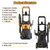 4200Psi 1.85Gpm 1800W Electric Pressure Washer High Pressure Cleaning Machine Portable Car Power Washer With Spray Gun 4 Nozzles Foam Cannon Holders F