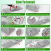Humane Cat Trap Cage With Gloves Catch Release Live Animal Rodent Cage Collapsible Galvanized Wire For Raccoons Beavers Groundhogs Foxes Armadillos