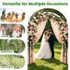 7.87Ft H X 4.59Ft W Adjustable Metal Garden Arch Diy Outdoor Trellis For Climbing Plants Wedding Arch Decoration Iron Arbor For Backyard Garden Entran