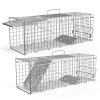 2Pcs 24X7.48X8.27In Folding Humane Live Animal Trap Cages Easy To Catch And Release Foldable Cat Trap Galvanized Steel For Small Cats Squirrels Rabbit