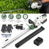 20In Cordless Hedge Trimmer 21V Handheld Bush Trimmer Electric Grass Shrub Trimmer With Dual-Action Blades 0.6In Cutting Diameter Safety Lock Adjustab